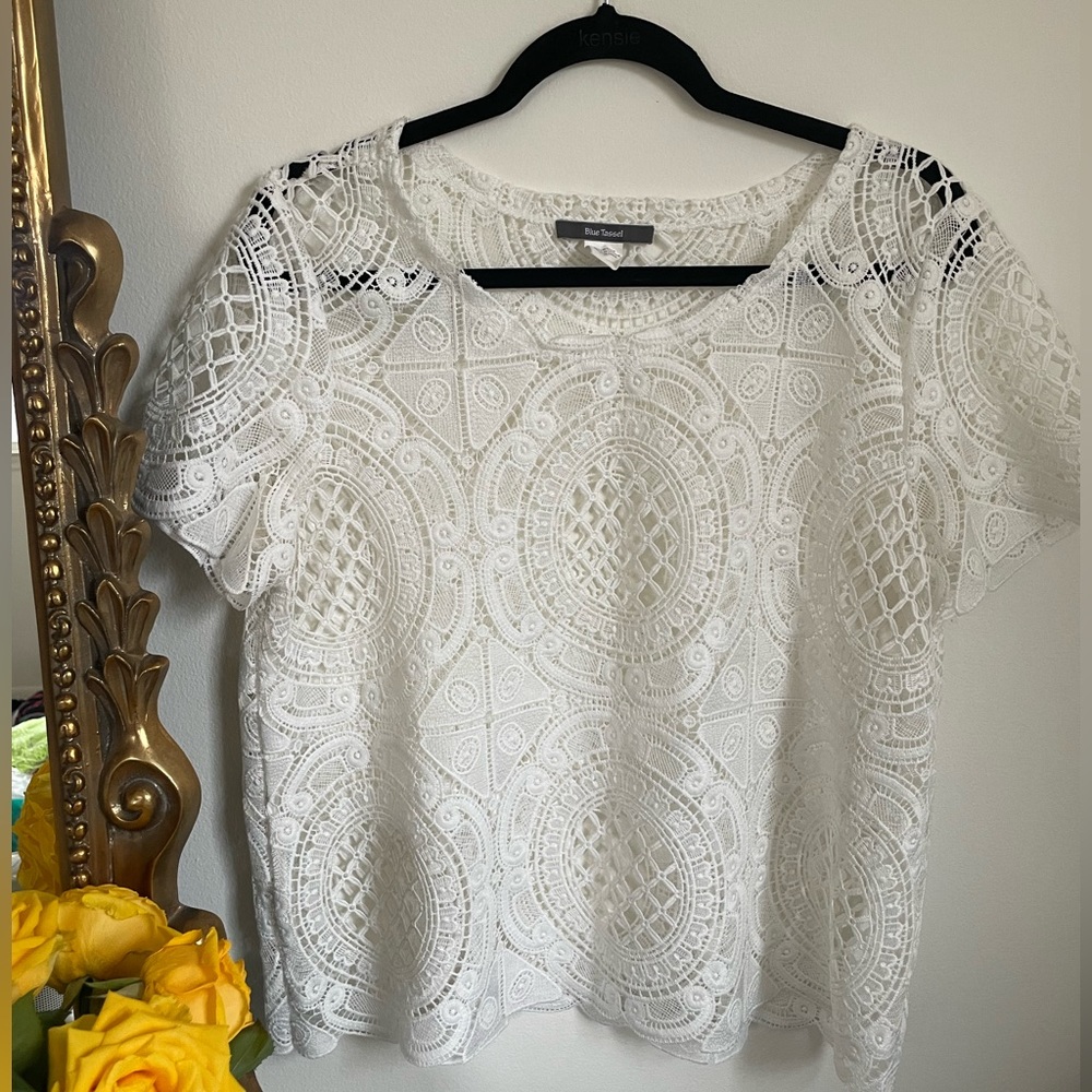 Anthropologie Lace Cut Blouse